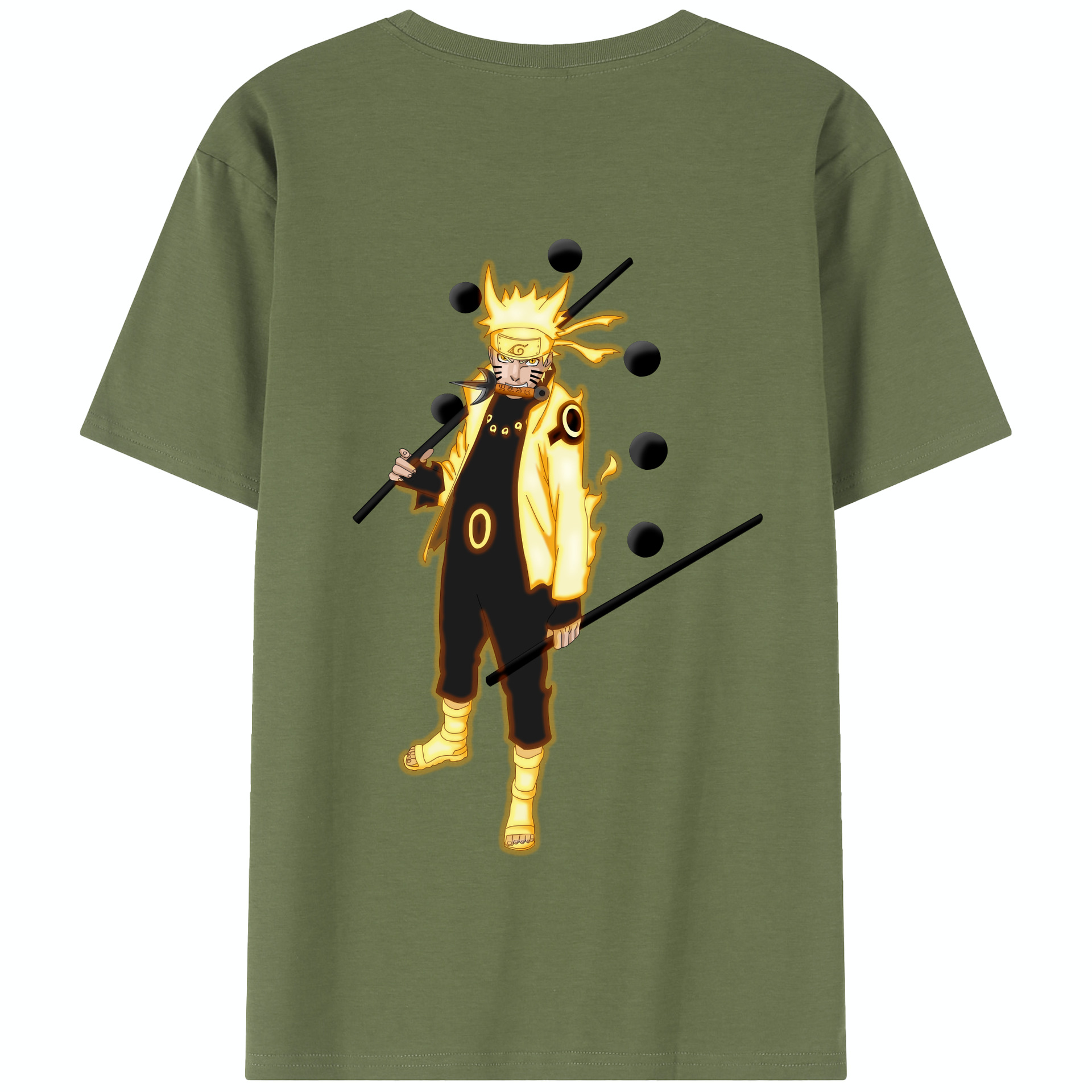 （画像用） NARUTO -ナルト- うずまき ナルト Uzumaki Naruto 綿100％半袖Tシャツ（背面プリント）